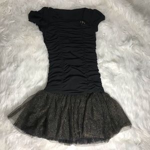 Girls fitted dress with tutu like bottom